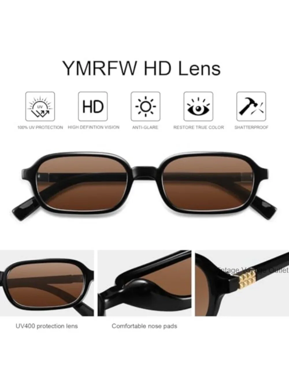 Retro Rectangular Sunglasses for Women Narrow 90s Style UV400 Protection Small